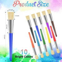 Paint Brushes for Kids, 10 Pcs Big Washable Chubby Toddler Paint Brushes, Easy to Clean & Grip - 10 Pack - image 4