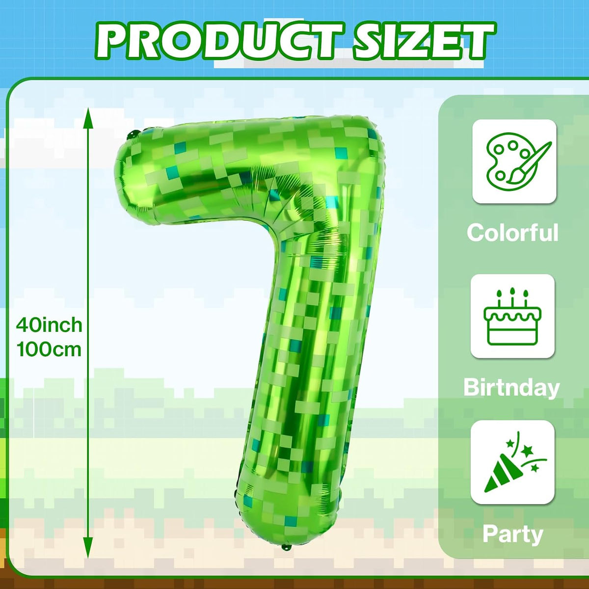 40 Inch Vibrant Spider-Themed Number Foil Balloons - Green / 7 - image 2