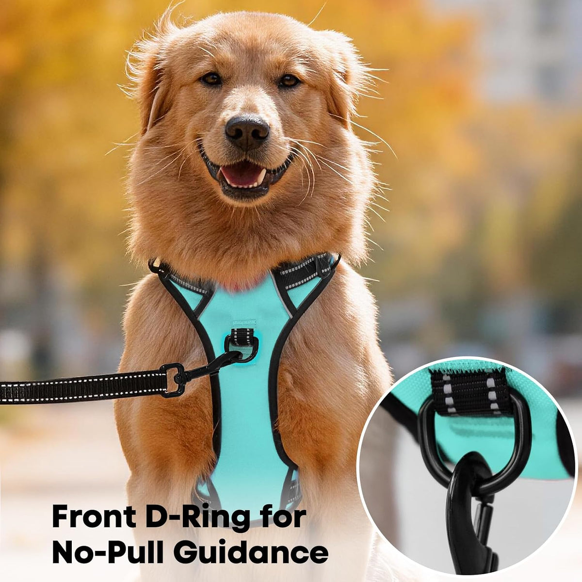 PoyPet No Pull Dog Harness Medium - Medium / Mint Blue - image 2
