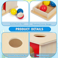 Adena Montessori Object Permanence Box with Tray Three Balls - Primary Colors - image 4