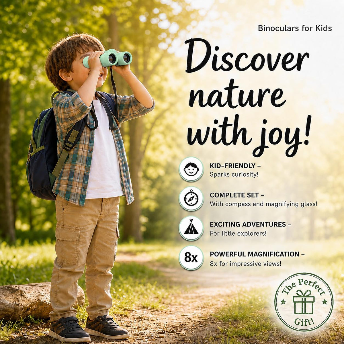 Binoculars for Kids, Perfect Toy for Little Boys and Girls - Mint Green - image 2
