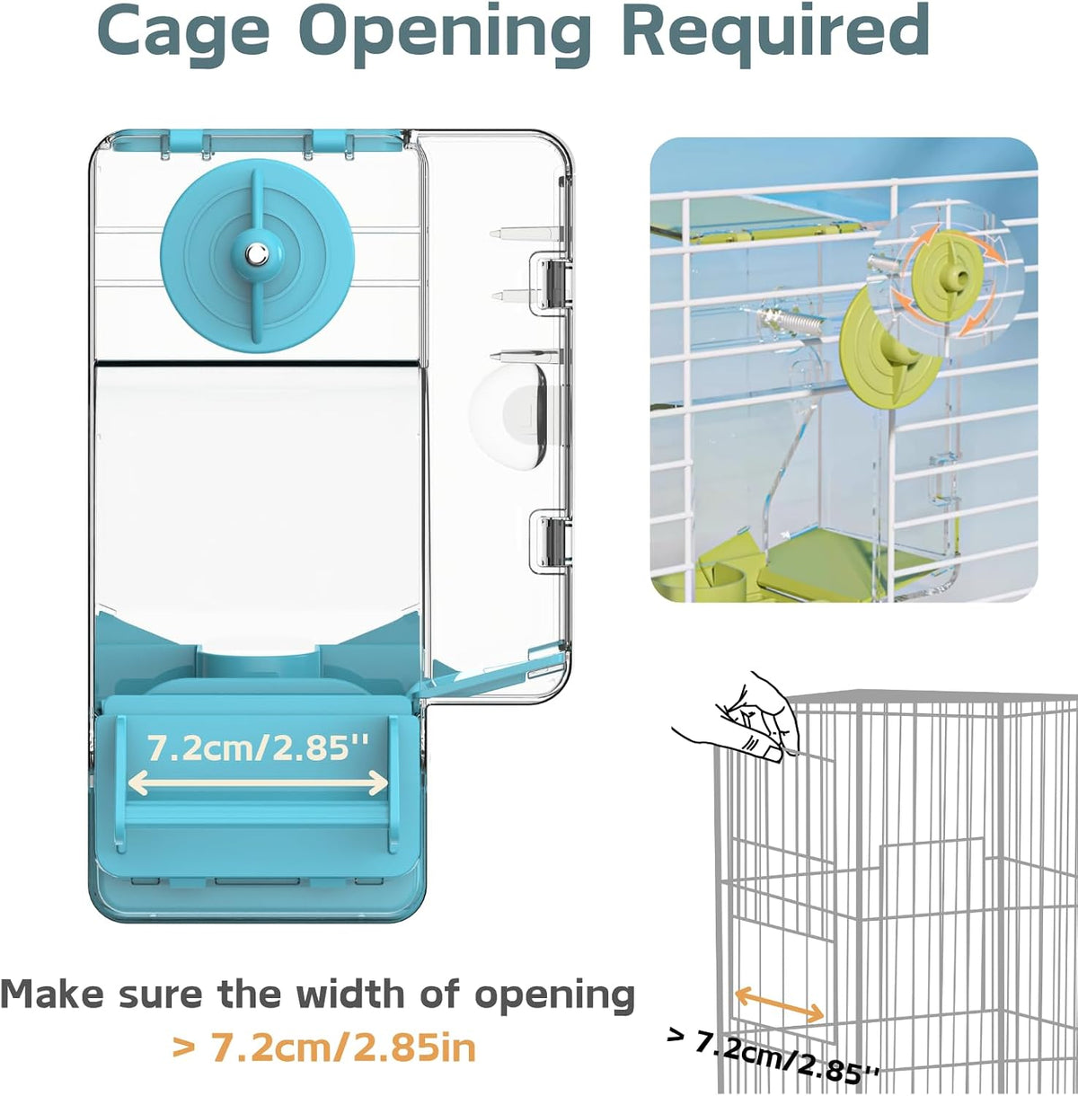 Automatic Bird Feeder, Bird Cage Feeder with Perch Multi-Functional Holder for Fruits Vegetables - Blue - image 4