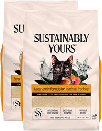 Sustainably Yours Natural Cat Litter, Small-Grain Formula - 10 lb (Pack of 2) / Large grains