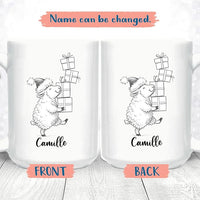 Personalized Name Sheep Lover Coffee Mug, Funny Sheep White Cup Gift For Men Women Dad Mom Daughter Son, Custom Sheeps Accent Ceramic Teacup 11 15 Oz, Sheeps Travel Mug Gift for Birthday Christmas