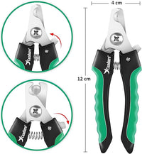 Candure Dog Nail Clippers Professional Pet Nail Clipper Suitable for Cats, Rabbits and Guinea Pigs - Safety Lock/Protective Guard to Avoid Over Cutting (Green, Medium to Small)