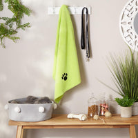 Bone Dry Pet Grooming Towel Collection Absorbent Microfiber X-Large - Embroidered Lettuce Green / 41x23.5" - image 2
