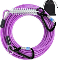 Snagle Paw Heavy Duty Long Dog Leads for Yard 200FT-1000LBS Break Strength,Dog Tie Out Cable with Swivel Lockable Hook & Spring,Chew Proof Dog Chain for Outside,Dog Run Cable for Medium Large Dogs