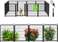 Dog Playpen 48 inch 8 Panels Total 17.7 Ft Dog Fence Outdoor - 36''(H)-10panels-22.1ft(L)