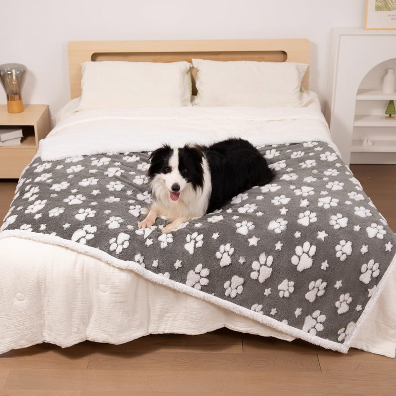 Cute Waterproof Blanket for Dog Cat or Adult, 50"x60", Pink – Essentials for Dogs - 50x60 inches / Grey Paw