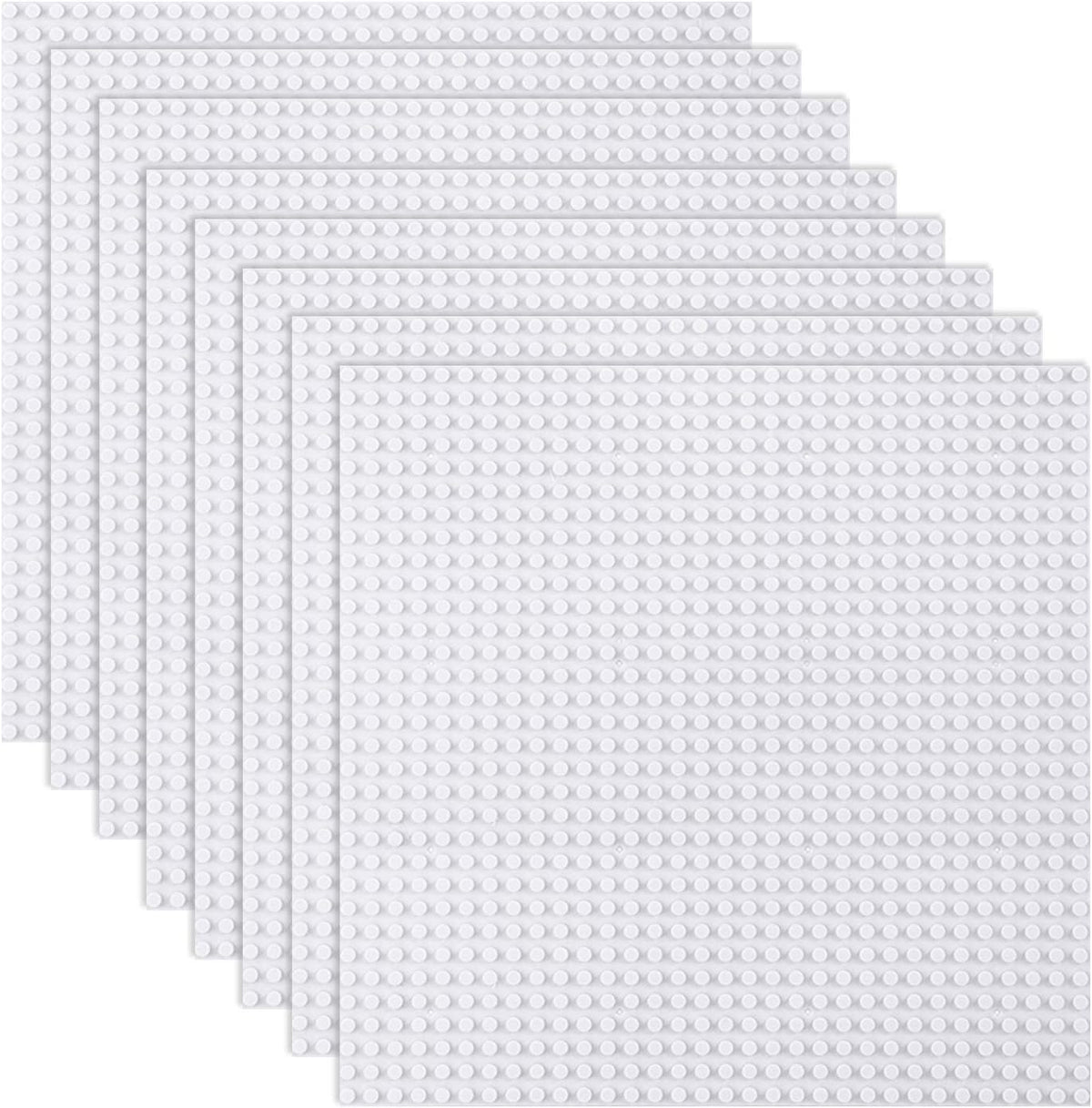 LVHERO 8 Pack Classic Baseplates Building Plates for Building Bricks - White / 16