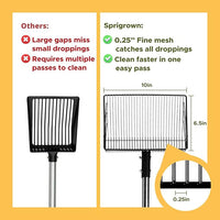 Premium Chicken Poop Scooper for Sand - Durable Chicken Coop Scoop Set - Sifting Shovel for Coop Cleaning - Metal Sand Sifter for Poultry Run - Poultry Litter Tools
