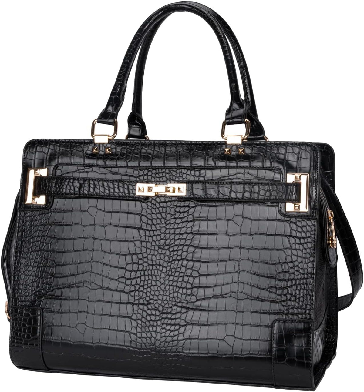 Fashion Pet Carrier Dog Cat Carrier Purse Soft-Sided Leather Handbag - Black 3