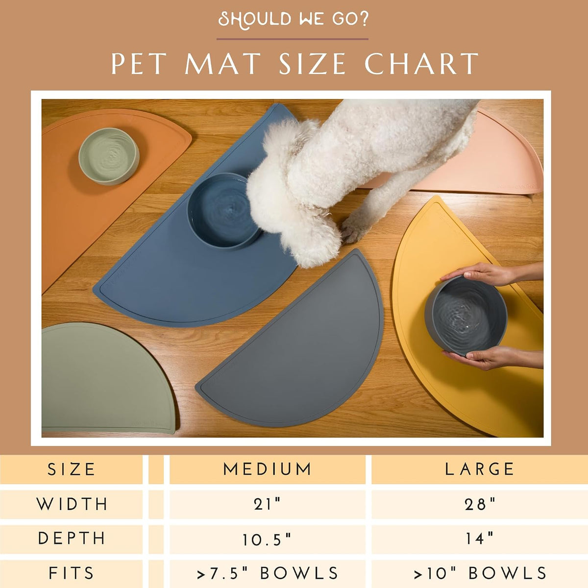 Silicone Dog Food Mat, Pet Placemat, 21" x 10.5" Deep - Blush / Large - image 4