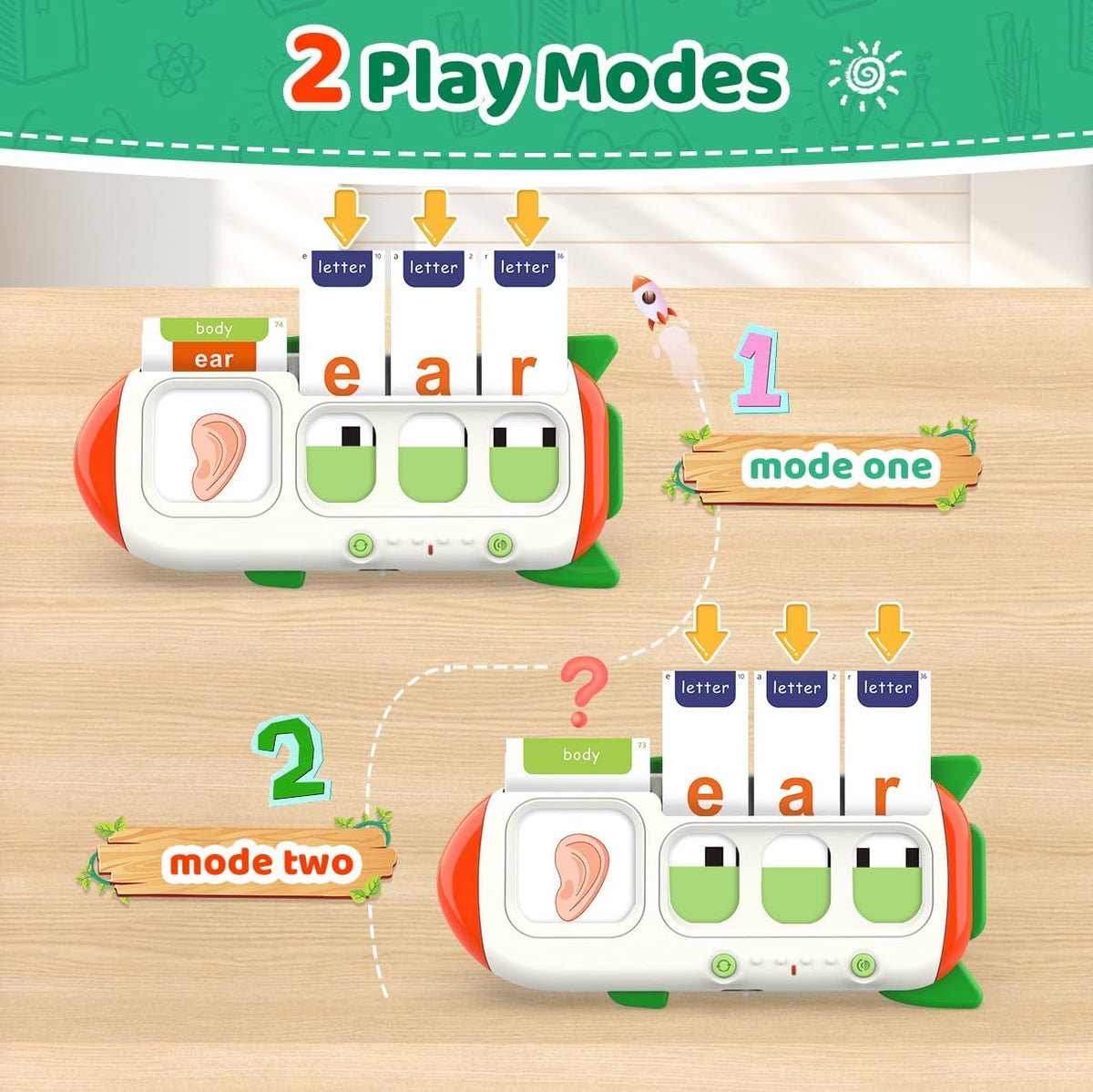 QuTZ Phonics Learning Toy for Preschool Kids - Blue / CVC Words Spelling - image 2