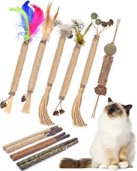 TINDTOP Silvervine Chew Sticks for Cats, 12 Pack Natural Catnip Chew Toys for Kittens Teeth Cleaning, Matatabi Dental Care, Increase Appetite, Calm Cat Anxiety and Stress, Cat Dental Toy