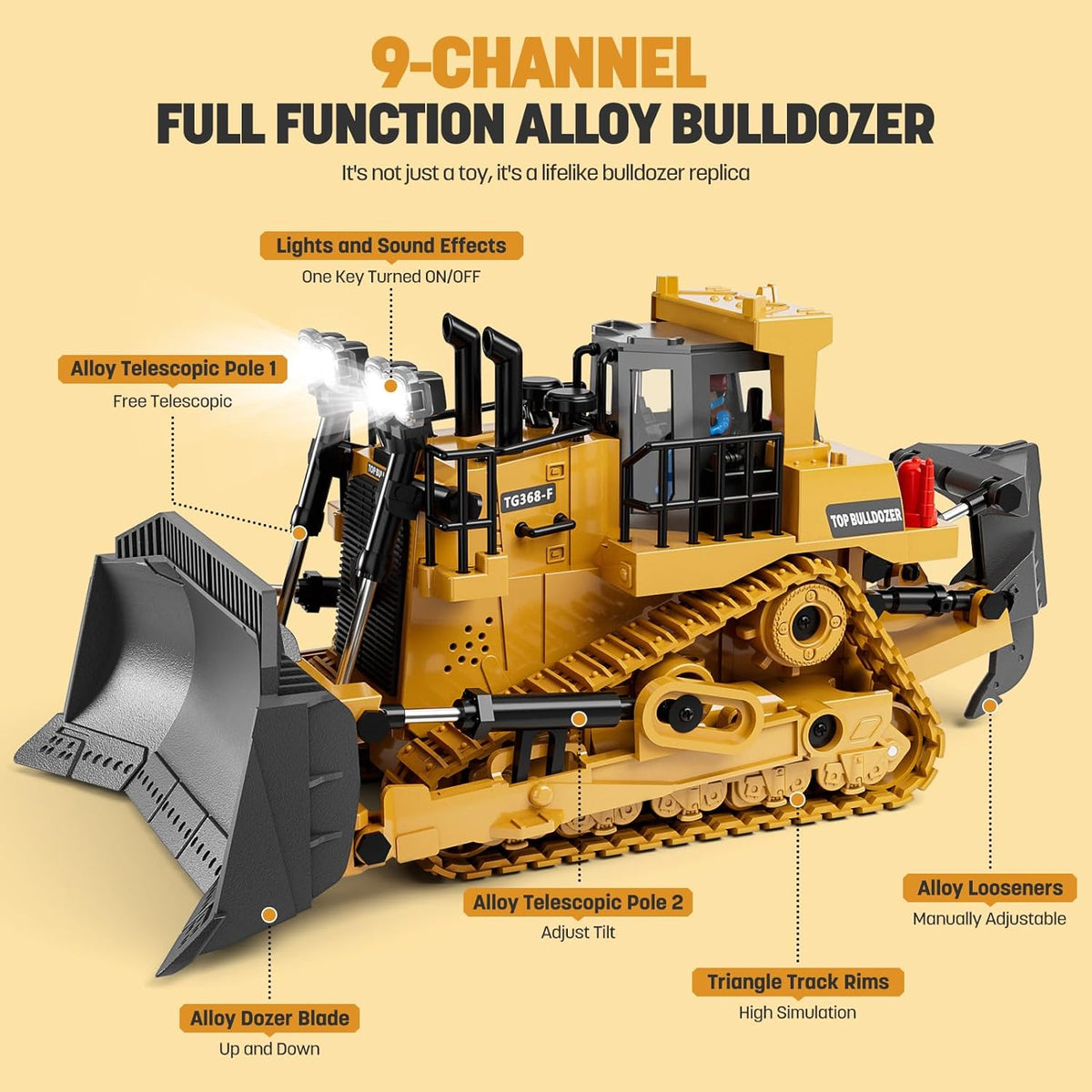 KIDMARKT 21" Large RC Excavator Toy - Bulldozer - image 2