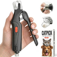 2-in-1 Cat & Dog Nail Clippers with Grinder and Dual LED Lights – Essentials for Dogs - Black