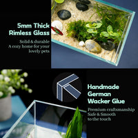 2 Gallon Glass Fish Bowl with Decor - 1 gal square - image 4