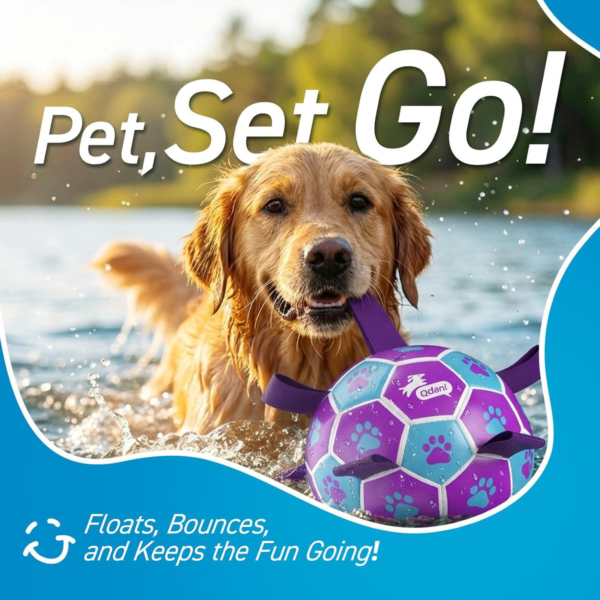 QDAN Dog Balls, Herding Balls for Dogs - Purple-Blue / Extra Large Size 5 (9 Inch) - image 2