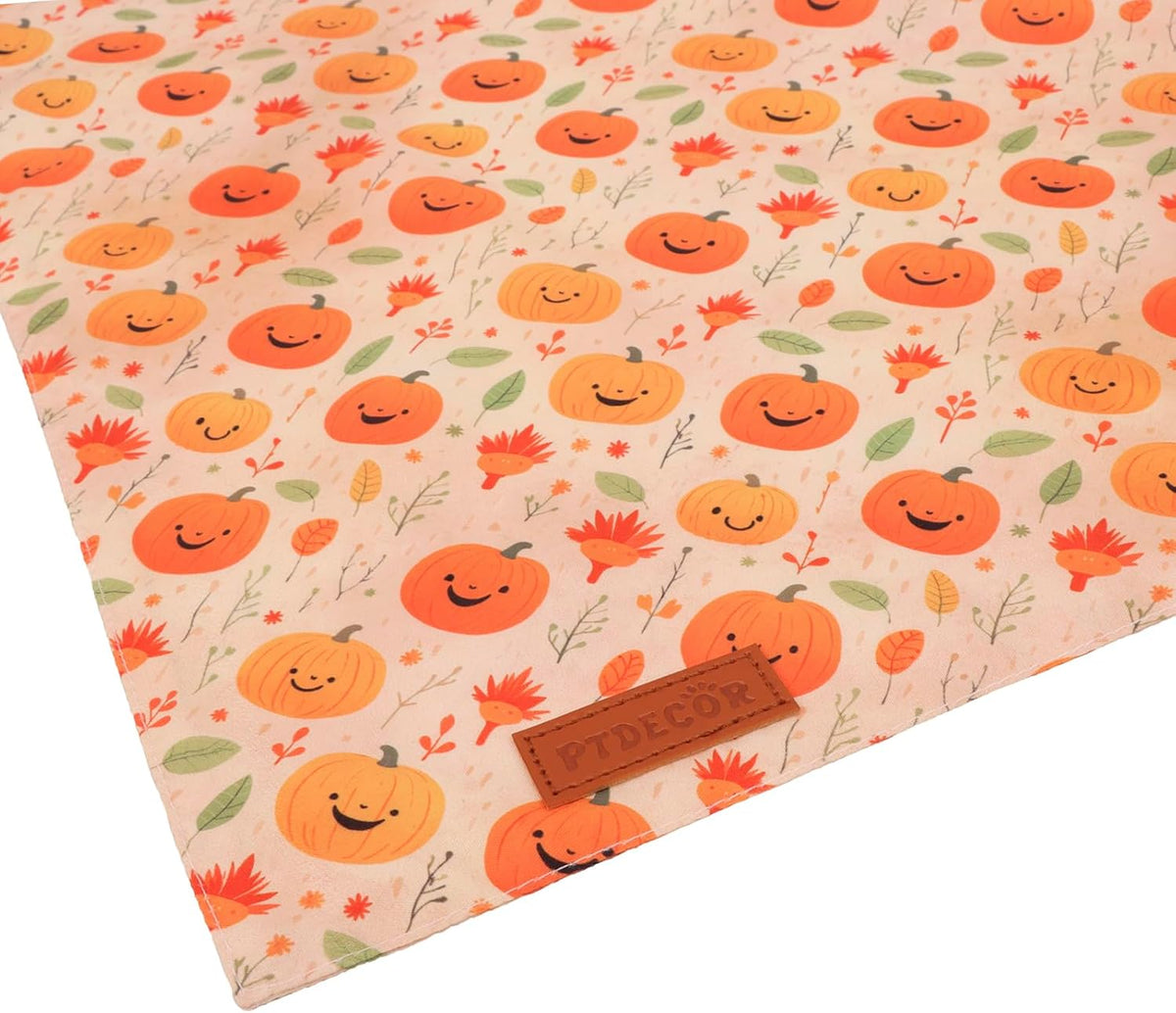 PTDECOR Halloween Dog Bandana, Ghost Pumpkin Dog Scarf - Large / Yellow&Orange - image 4