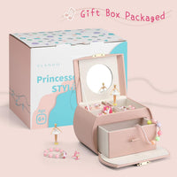 VLANDO 2 Layer Girls Musical Jewelry Box with Ballerina and Large - A.Version Pink - image 4