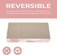 Cat Scratching Pads Cardboard Cat Scratchers for Indoor Cats Reversible Large Wide Corrugated with Catnip and Mini Toy (3pcs)