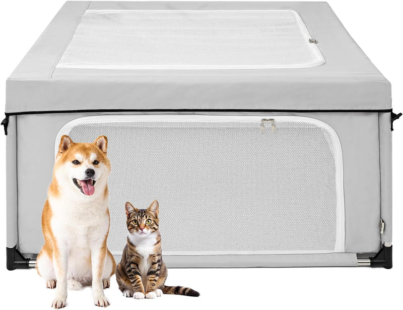 EHEYCIGA 42x42x26 Dog Playpen with Top Cover for Dogs & Cats