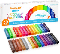 Tempera Paint Sticks, 15 Colors Solid Tempera Paint for Kids - 30 colours