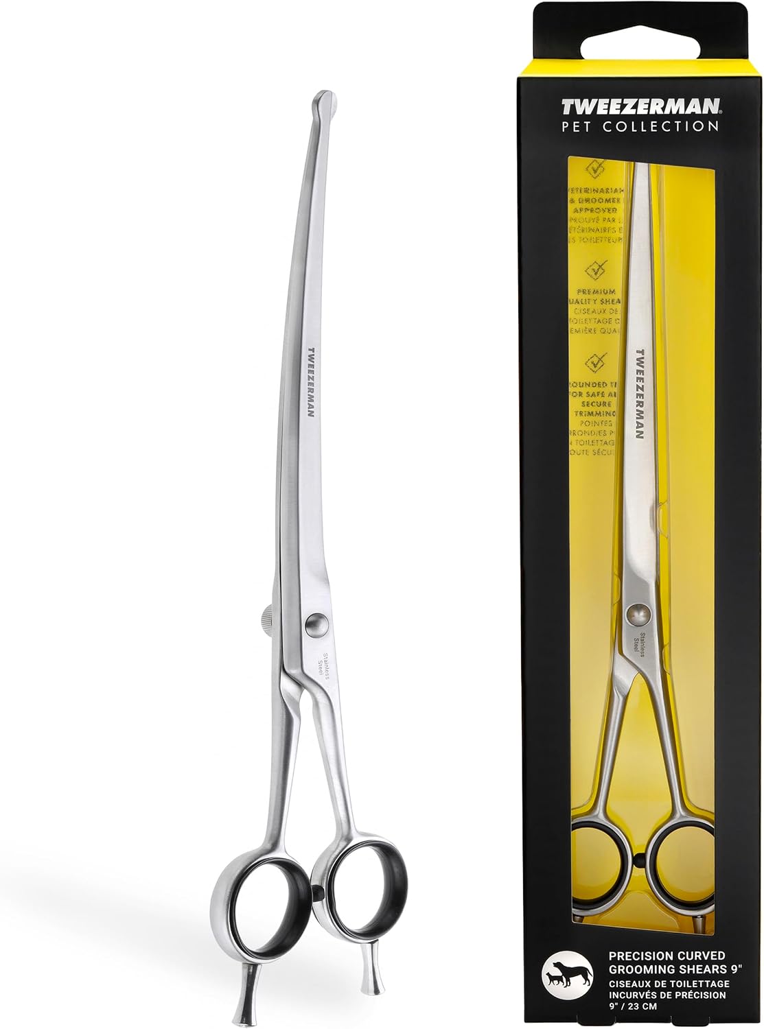 Tweezerman Pet Grooming Scissors-Rounded Tip Trimming Scissor - 9" Shears
