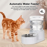 RIZZARI 8L Elevated Dog Water Dispenser: Gravity Waterer for Large - White / 4L - image 2
