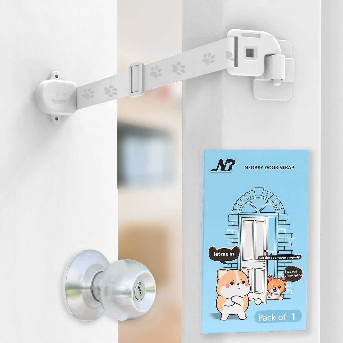 Neobay Adjustable Door Strap and Latch - Basic 1 Pack