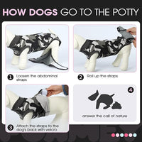 FUAMEY Dog Recovery Suit Male,Dogs Surgery Neuter Suits Puppy Spay Shirts for Female Protect Dog's Skin Anti Licking Abdominal Wounds Doggie Onesie Pet Bodysuit Alternative to Cone Grey Camouflage S