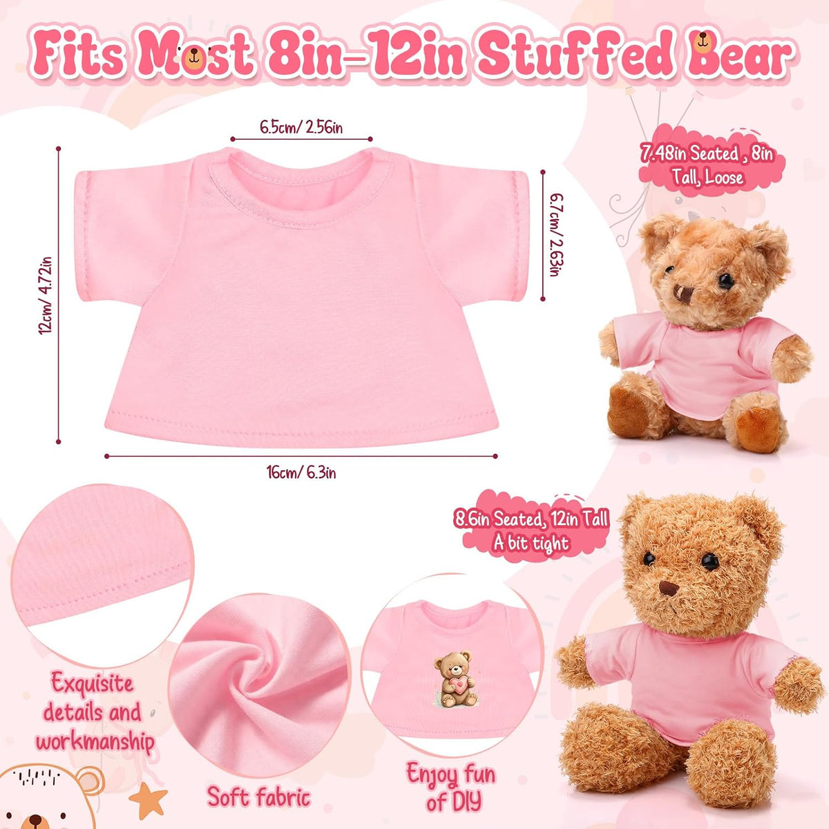 Litherr S blank sublimation stuffed animal shirt for 8-12 inch plush bears - view 8