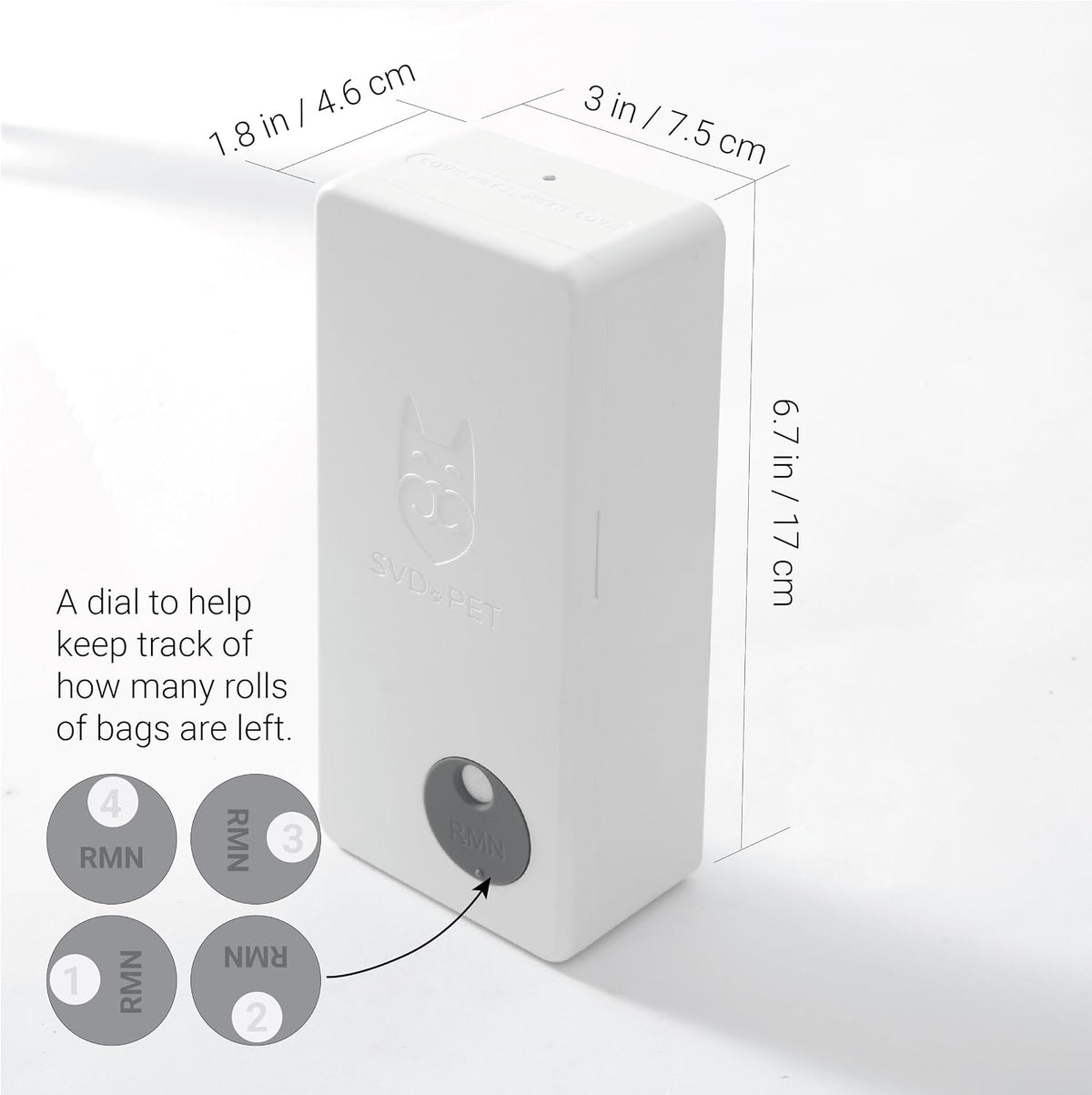 SVD.PET Dog Poop Bag Dispenser - White / Dispenser + 60 Waste Bags - image 4