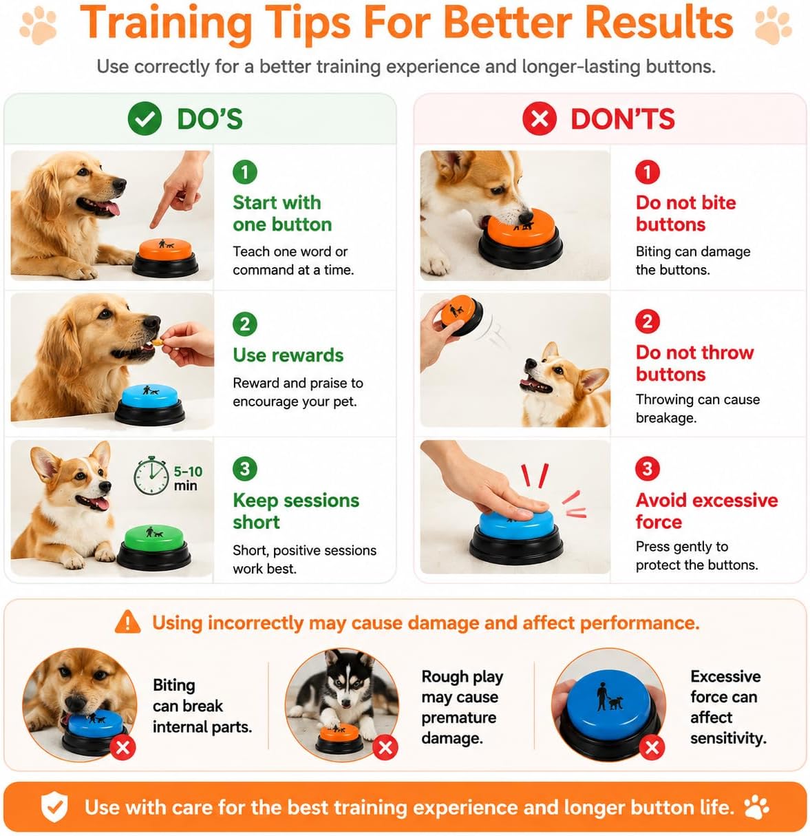 Dog Buttons for Communication, 10 Color - 10 colors,10 pcs - image 3