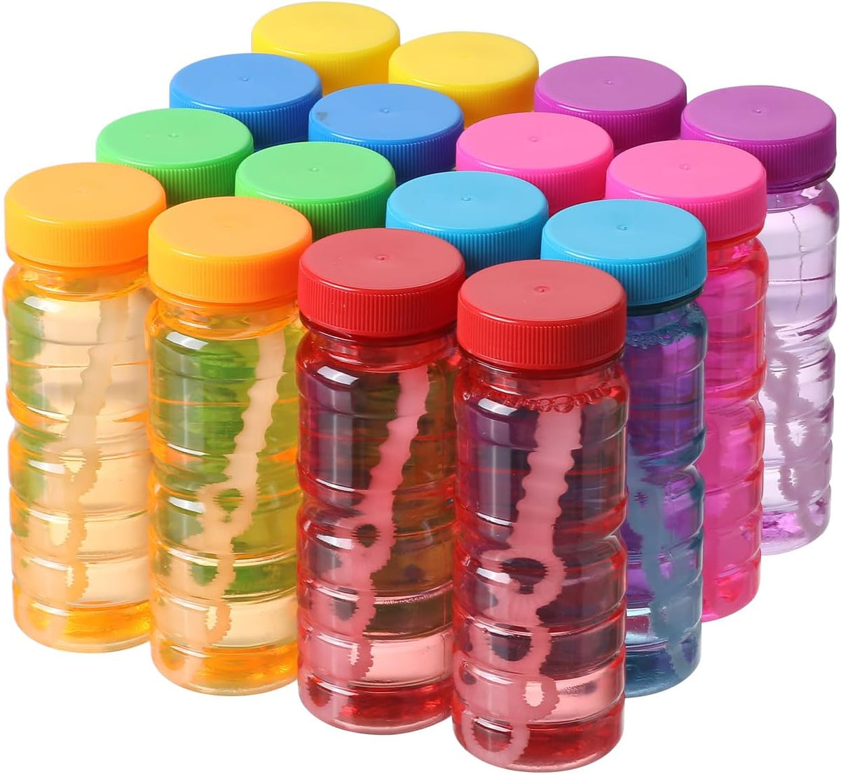 novelinks 24 pack of 4 oz bubble bottles with wands in six bright colors - view 4