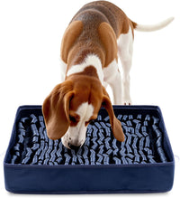 FunFurry Snuffle Mat for Dogs, Dog Puzzle Mat - Navy / 17" X 15"