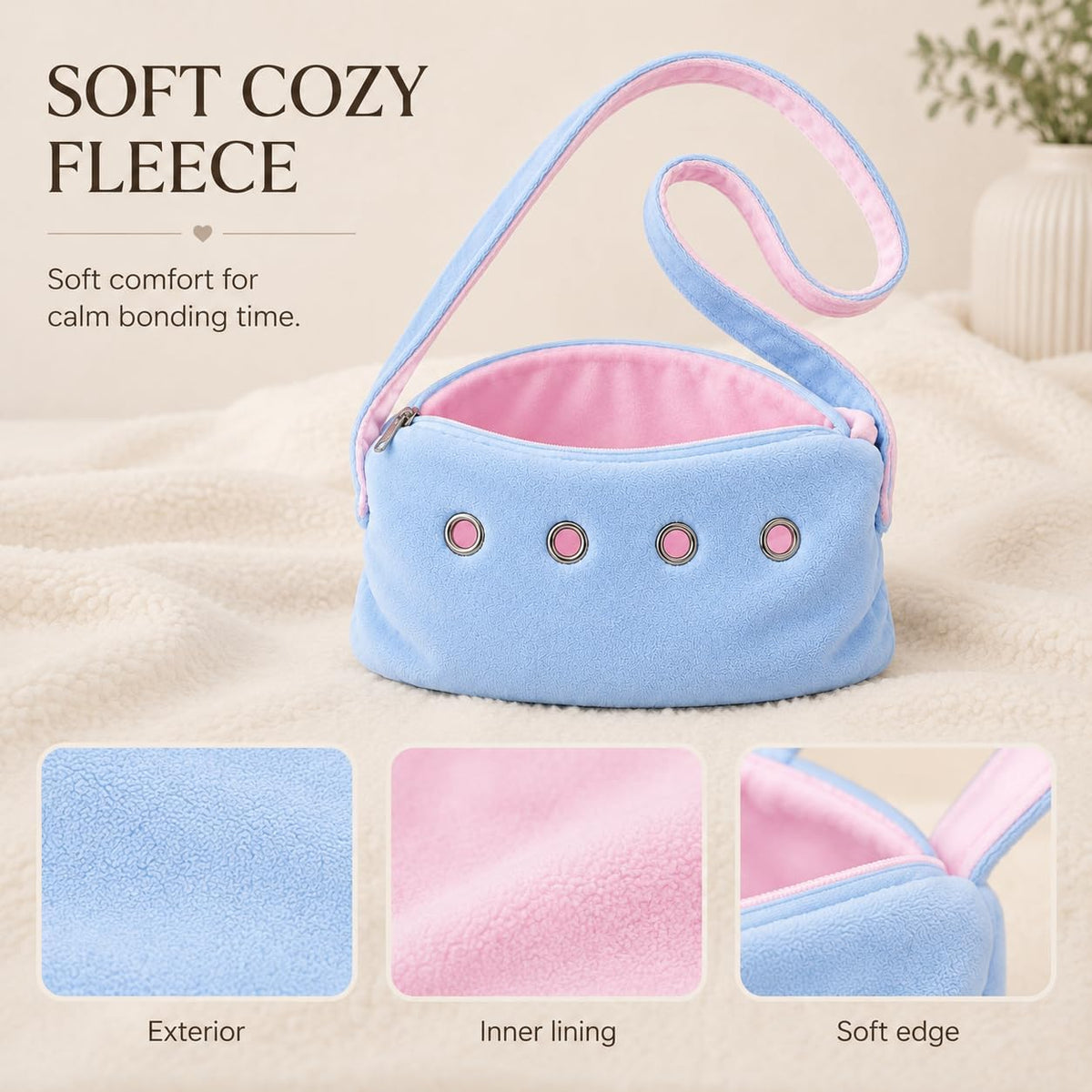 Cat Sling Carrier for Cats and Kittens - Blue-Small - image 3