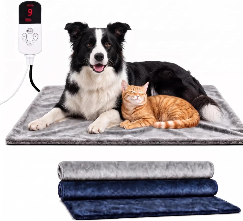 Dog Heating Pad Outdoor, 28*18in with Adjustable 9 Temp Setting & Timer – Essentials for Dogs - 28"*18"