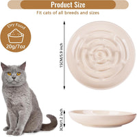 Elevated Slow Feeder Cat Bowls - apricot / 2 pack slow feeder - image 2
