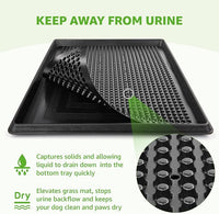 Portable Dog Litter Boxes with 2 Pack Replacement Artificial Grass,Indoor Outdoor Potty Training Turf,Washable Reusable Pee Pad for Dogs, Balcony Fake Grass Pad with Tray(Dog Litter Box, 20''x25'')