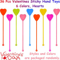 36 Pack Halloween Sticky Hands Toys Spider Web Cat Bat Pumpkin Candy - Valentines Sticky Hand 24 - image 2
