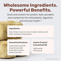 Superfood Nuggets- Premium, Freeze-Dried raw Dog Food Topper or Treat. Powerful Nutrient-Dense Ingredients. No Artificial additives. Duck and Kale Formula 8oz - 4pk Bundle