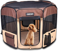 JESPET 61" Pet Dog Playpens - Brown / 36x36x24 Inch (Pack of 1)