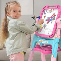 Amagoing Easel for Kids, Adjustable Standing Art Easel for Toddler, Double Side White Chalk Board - Pink Blue - image 4