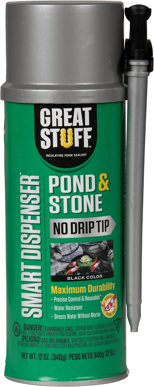 Great Stuff 99112849 Smart Dispenser Pond & Stone, Black