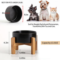 28 OZ Rust Red Elevated/Raised Ceramic Dog Bowl for Small and Medium - Black / 1.7 Cups - Small - image 3