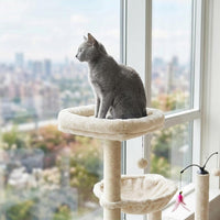YUNIQUE Cat Tree with Cat Condo and Big Hammock, Grey – Essentials for Cats - 288 White - image 3