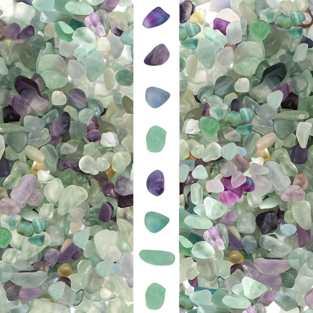 gemshan 2lb Rose Quartz Chips Natural Crushed Crystal Chip Bulk - Fluorite