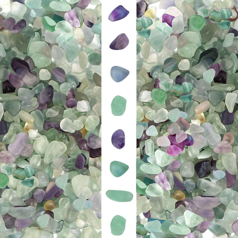 gemshan 2lb Rose Quartz Chips Natural Crushed Crystal Chip Bulk - Fluorite